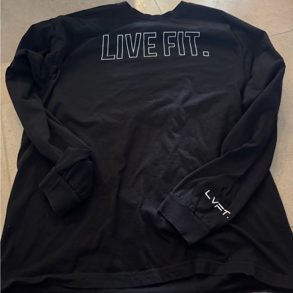 Live Fit Black Long Sleeve Men's Tee